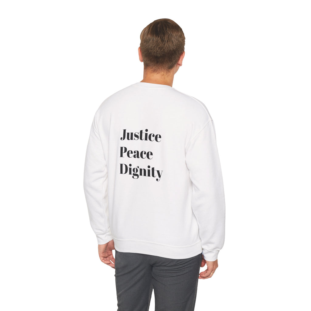 solidarity Unisex Heavy Blend™ Crewneck Sweatshirt - Stop Hazara G..e, Justice Peace Dignity, Casual Wear, Social Justice Apparel, Gift for Activists,