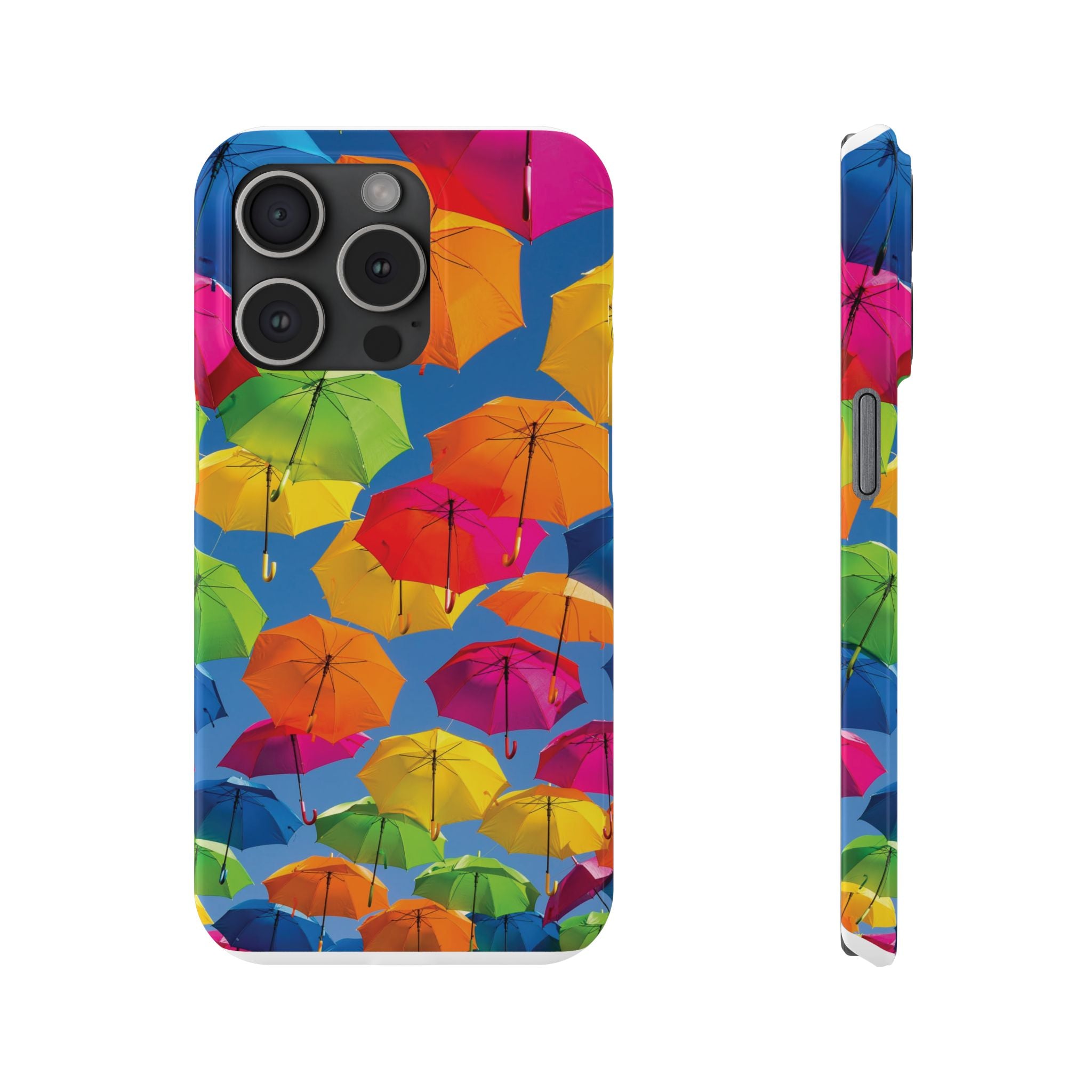 Vibrant Umbrella Phone Case, Colorful Slim Case, Fun Accessory, Gift for Sunshine Lovers, Protection for Your Phone