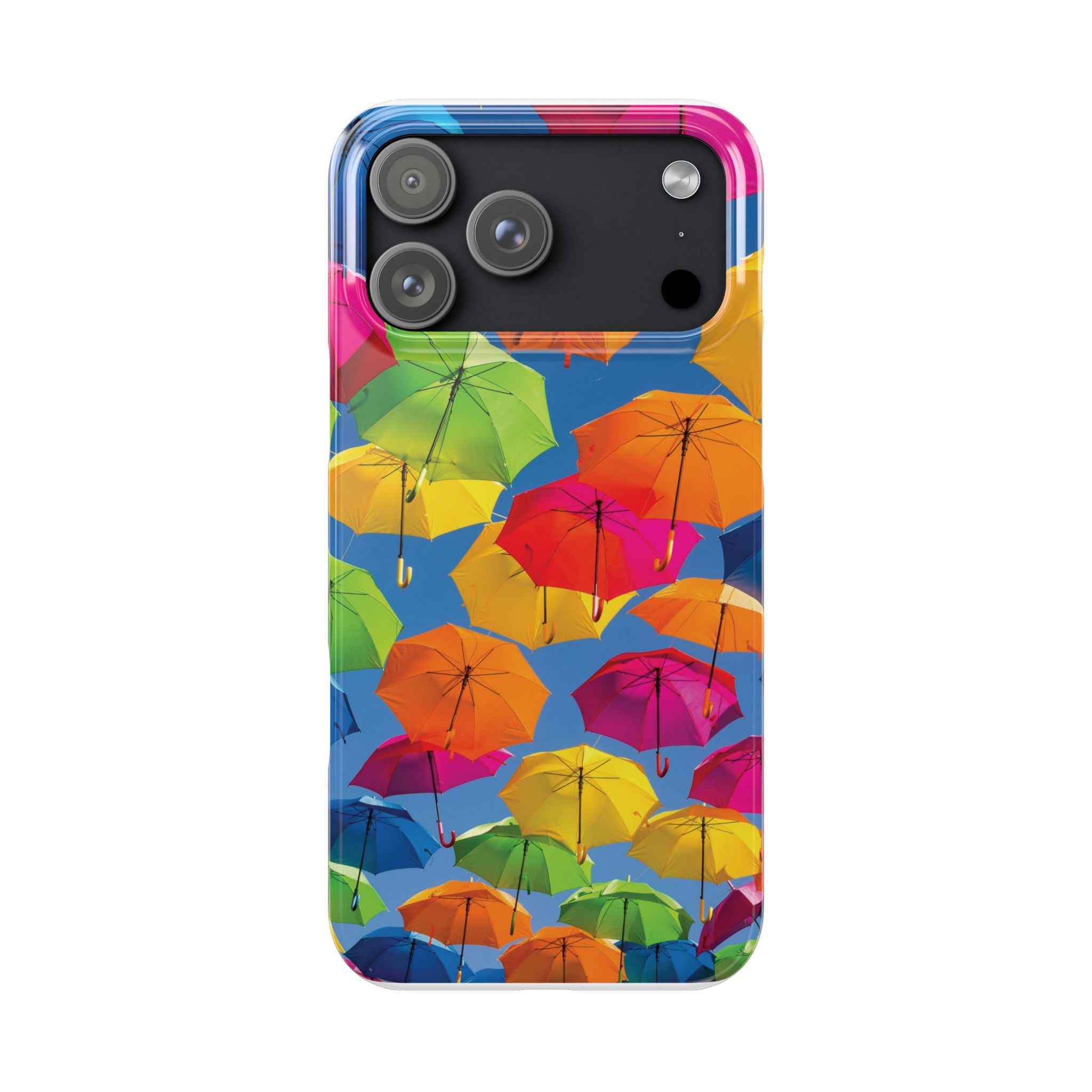 Vibrant Umbrella Phone Case, Colorful Slim Case, Fun Accessory, Gift for Sunshine Lovers, Protection for Your Phone