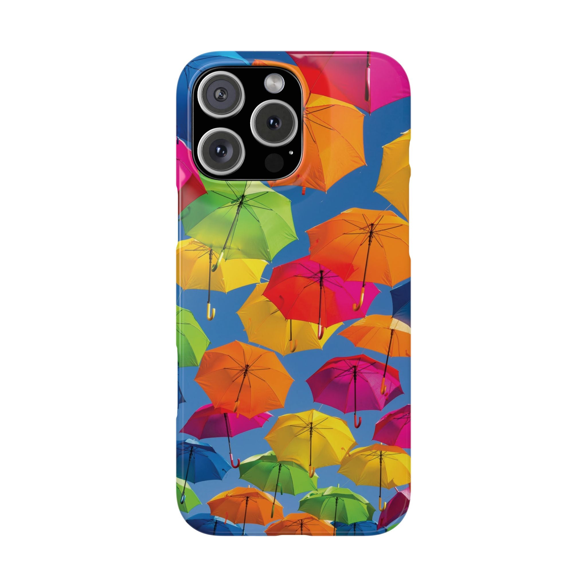 Vibrant Umbrella Phone Case, Colorful Slim Case, Fun Accessory, Gift for Sunshine Lovers, Protection for Your Phone