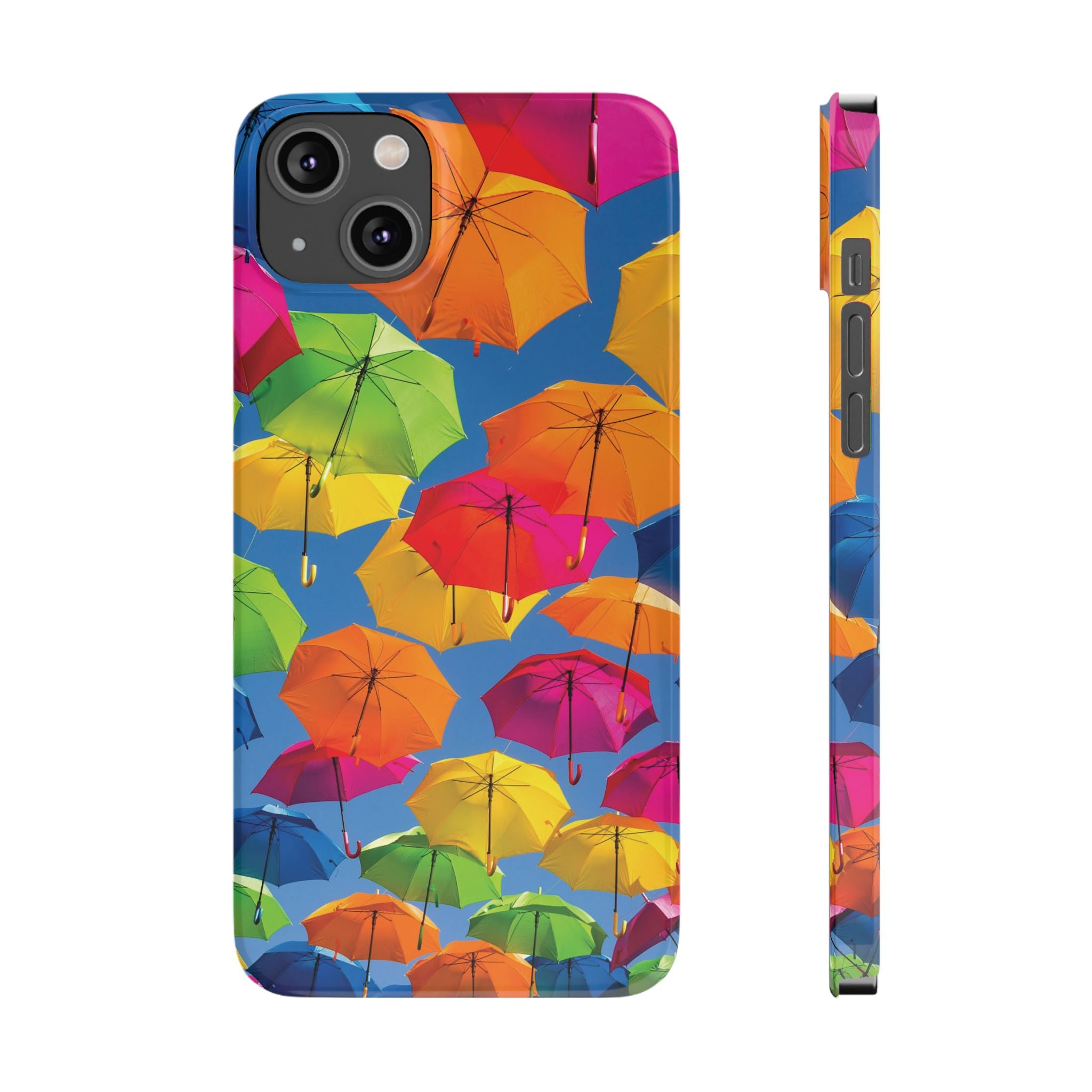 Vibrant Umbrella Phone Case, Colorful Slim Case, Fun Accessory, Gift for Sunshine Lovers, Protection for Your Phone