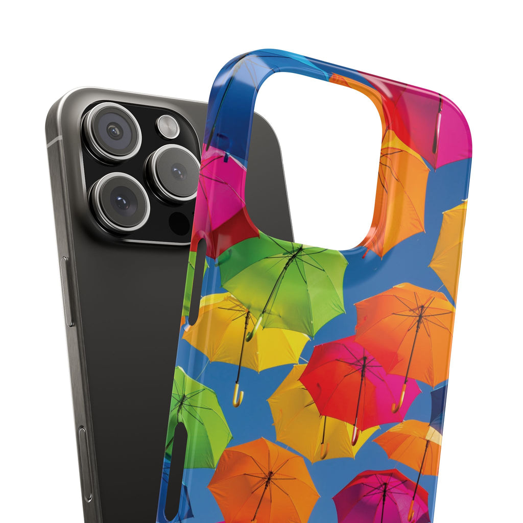 Vibrant Umbrella Phone Case, Colorful Slim Case, Fun Accessory, Gift for Sunshine Lovers, Protection for Your Phone