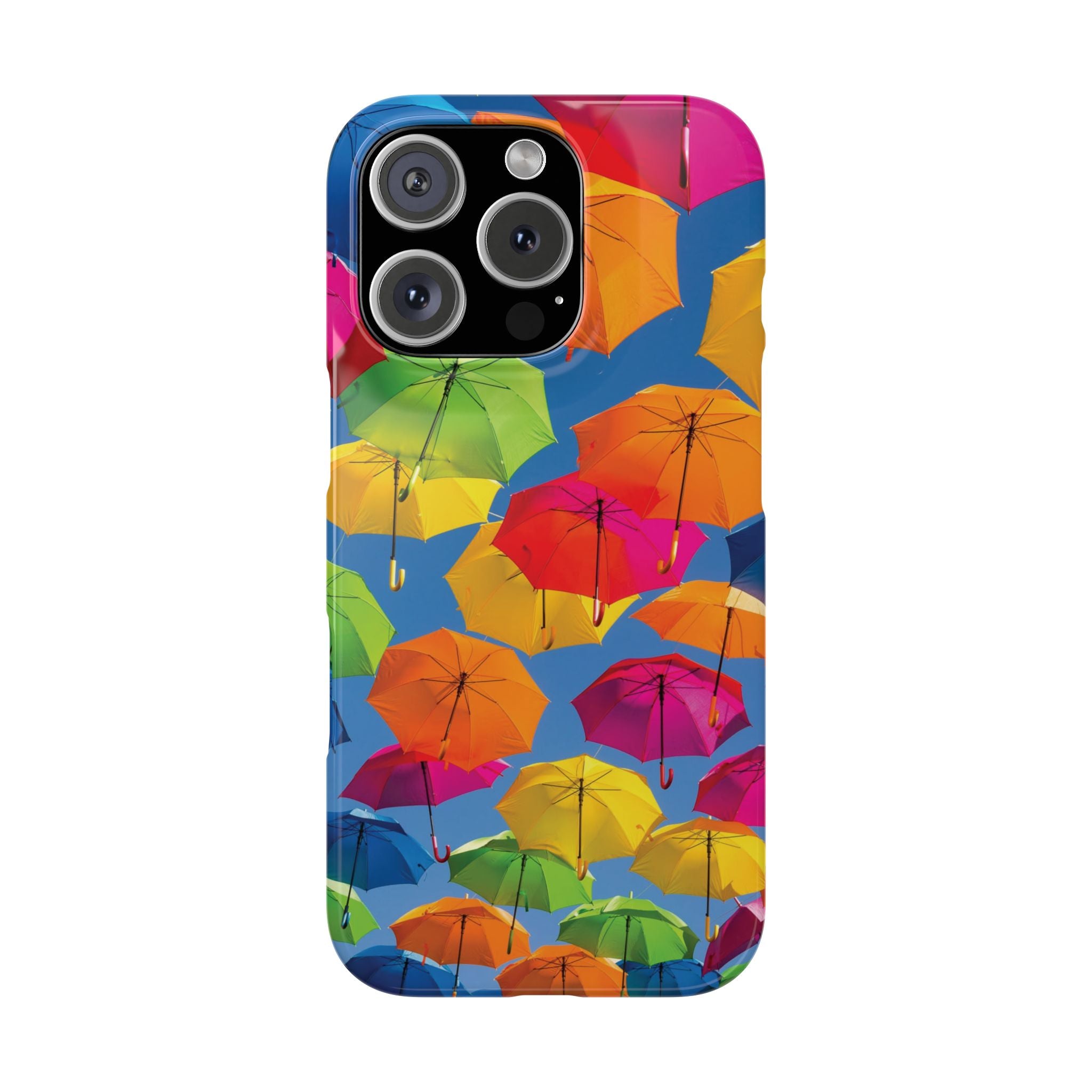 Vibrant Umbrella Phone Case, Colorful Slim Case, Fun Accessory, Gift for Sunshine Lovers, Protection for Your Phone