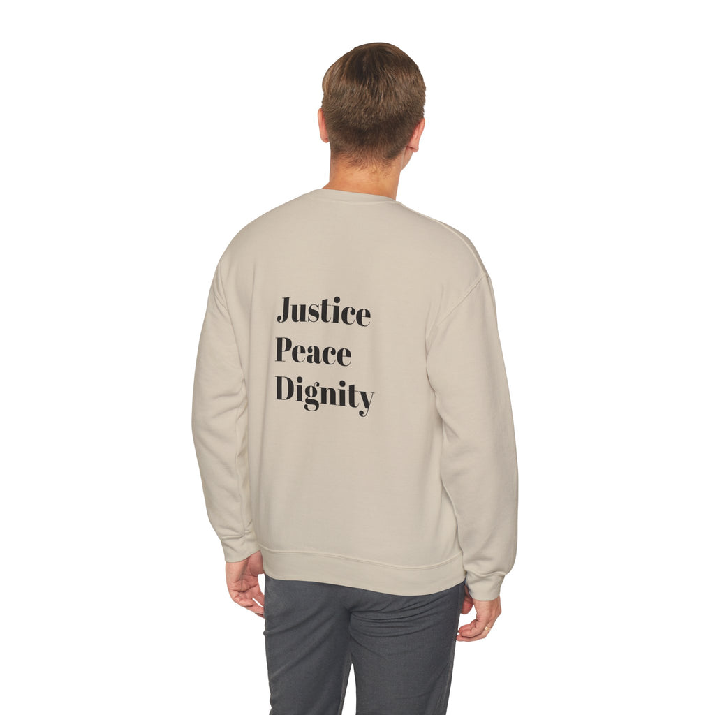 solidarity Unisex Heavy Blend™ Crewneck Sweatshirt - Stop Hazara G..e, Justice Peace Dignity, Casual Wear, Social Justice Apparel, Gift for Activists,