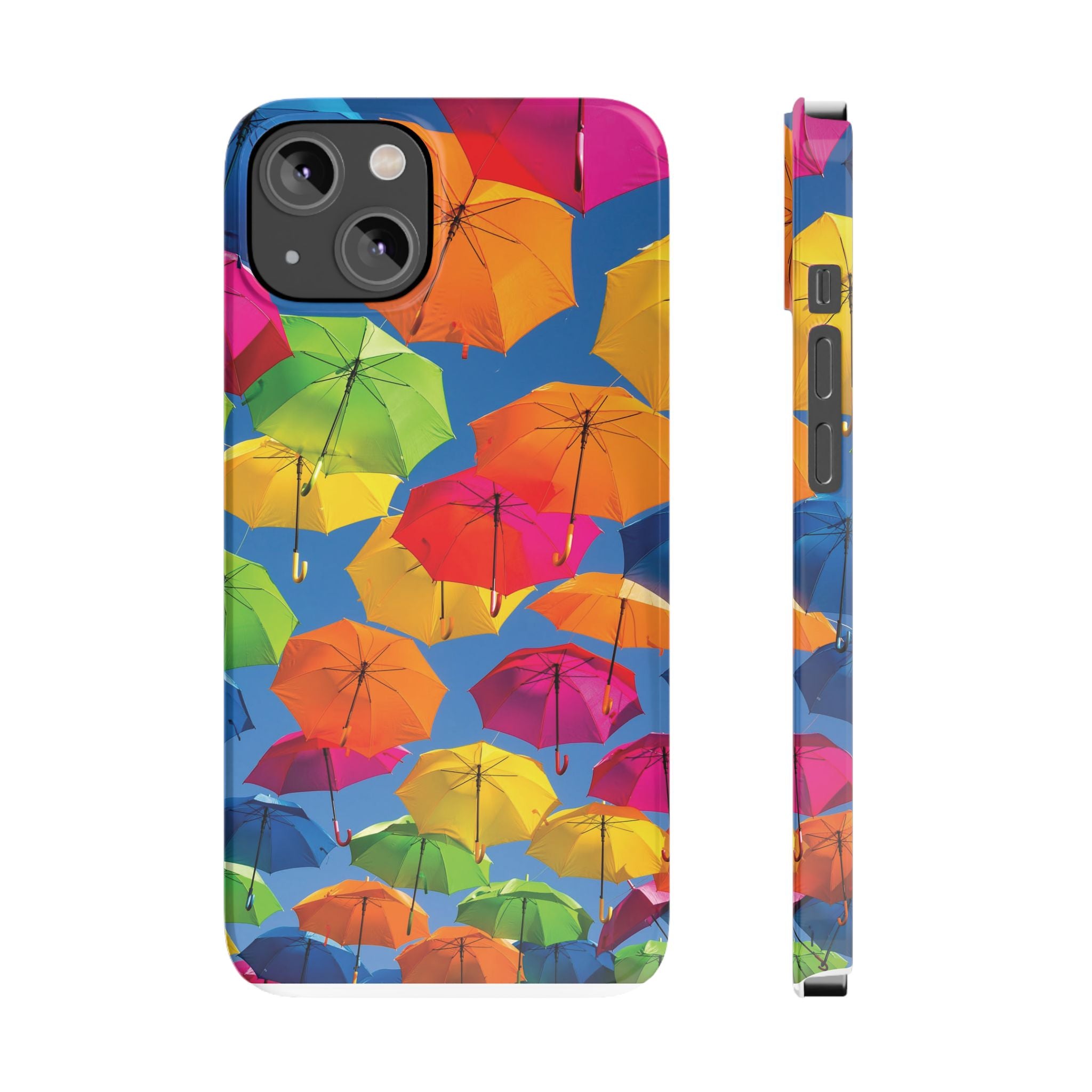 Vibrant Umbrella Phone Case, Colorful Slim Case, Fun Accessory, Gift for Sunshine Lovers, Protection for Your Phone