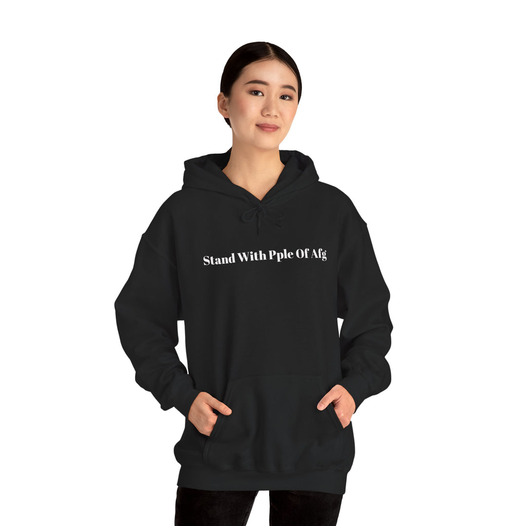 Solidarity Unisex Hooded Sweatshirt - Stand With People Of Af)g, Justice, Peace, Dignity, Activism, eco-friendly Wear, Comfortable hoodie