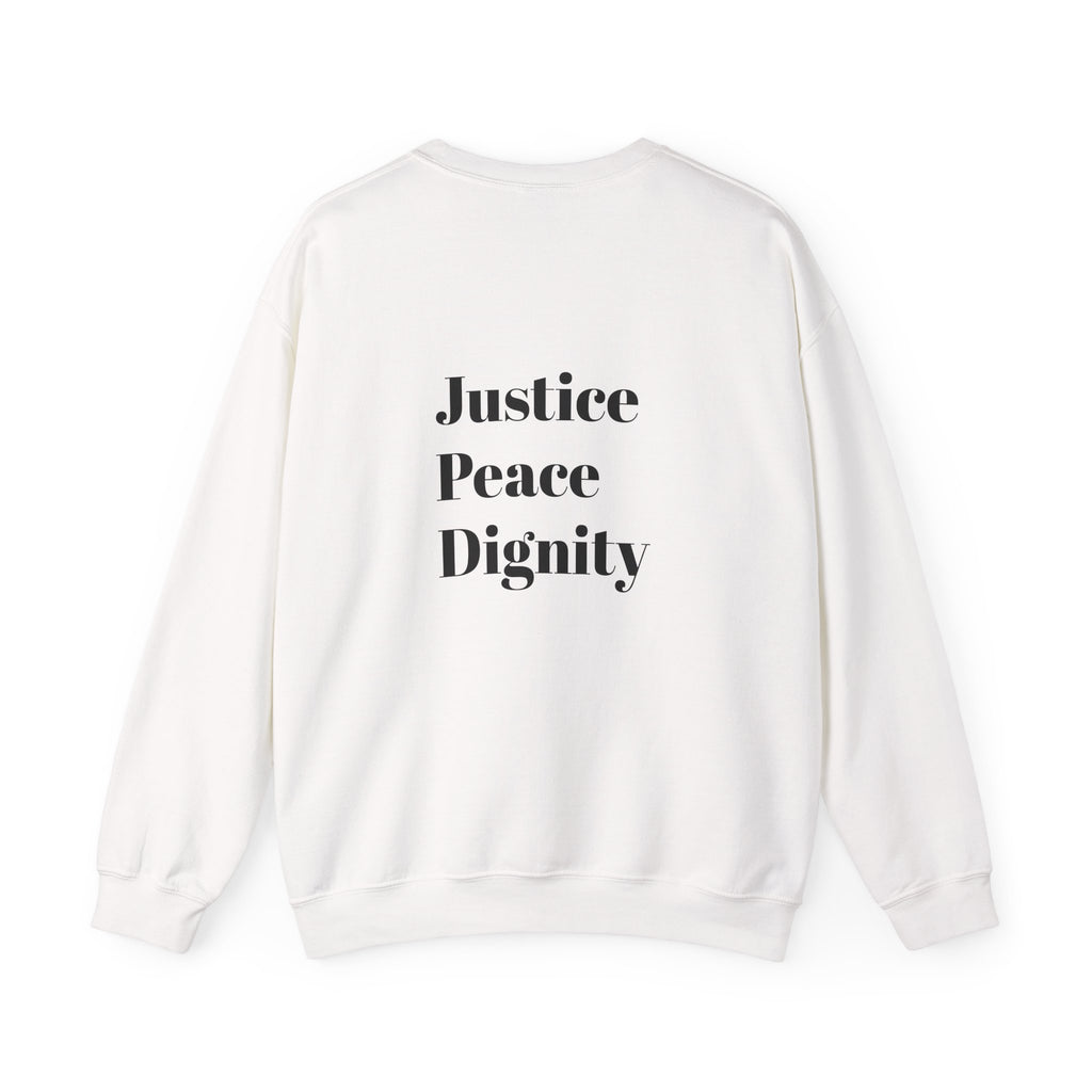 solidarity Unisex Heavy Blend™ Crewneck Sweatshirt - Stop Hazara G..e, Justice Peace Dignity, Casual Wear, Social Justice Apparel, Gift for Activists,