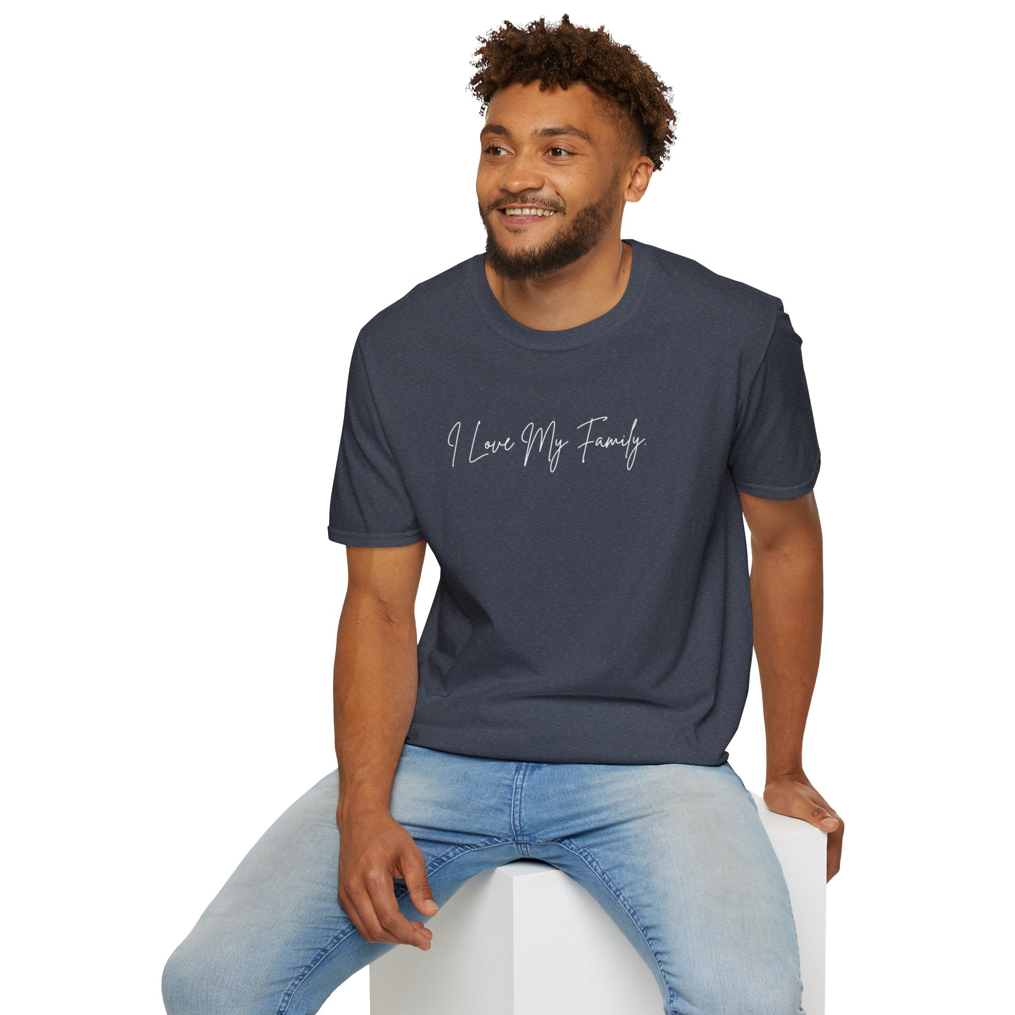 Unisex Softstyle T-Shirt | I Love My Family | Family Reunion, Gift for Mom, Casual Wear, Heartfelt Gift, Comfortable Tee