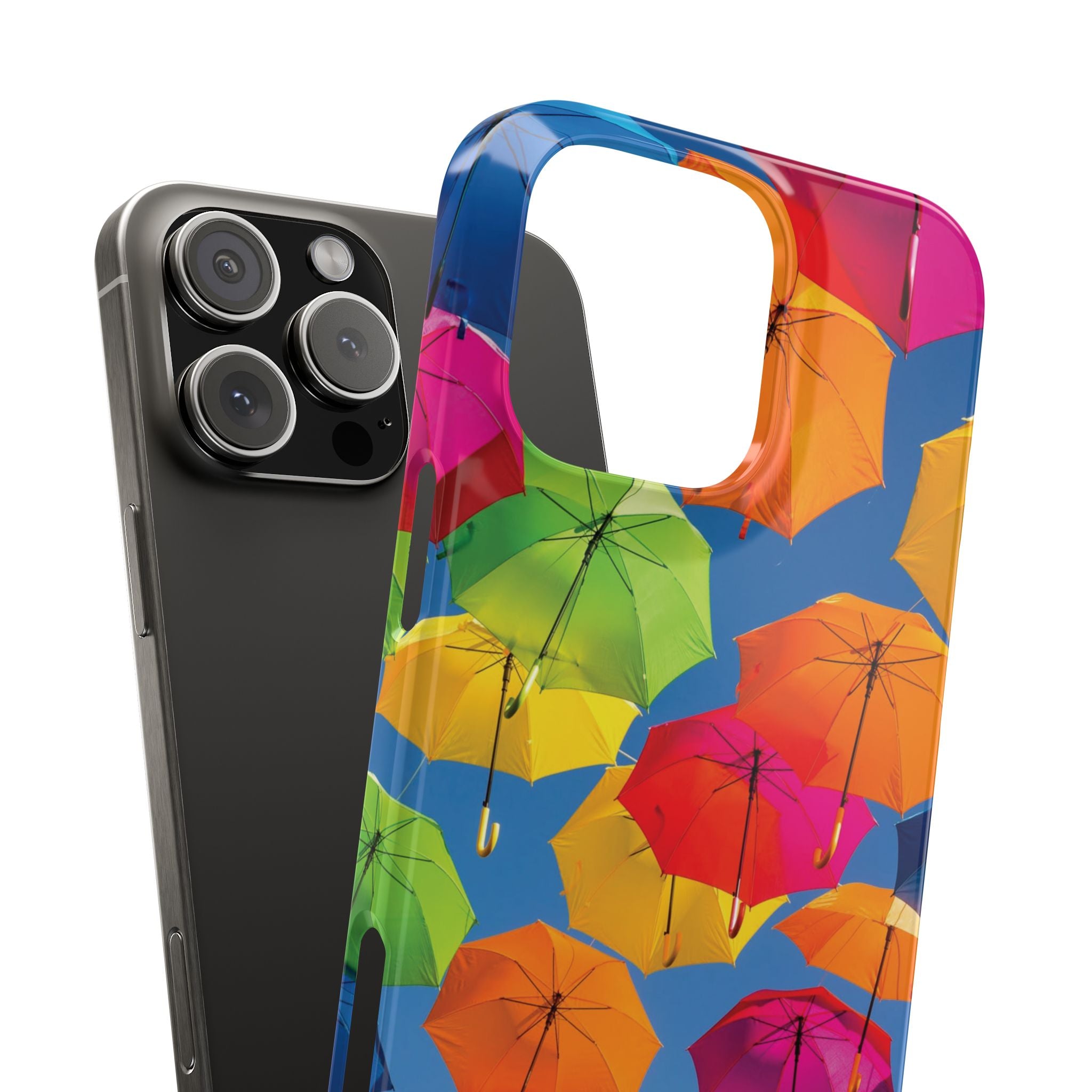 Vibrant Umbrella Phone Case, Colorful Slim Case, Fun Accessory, Gift for Sunshine Lovers, Protection for Your Phone