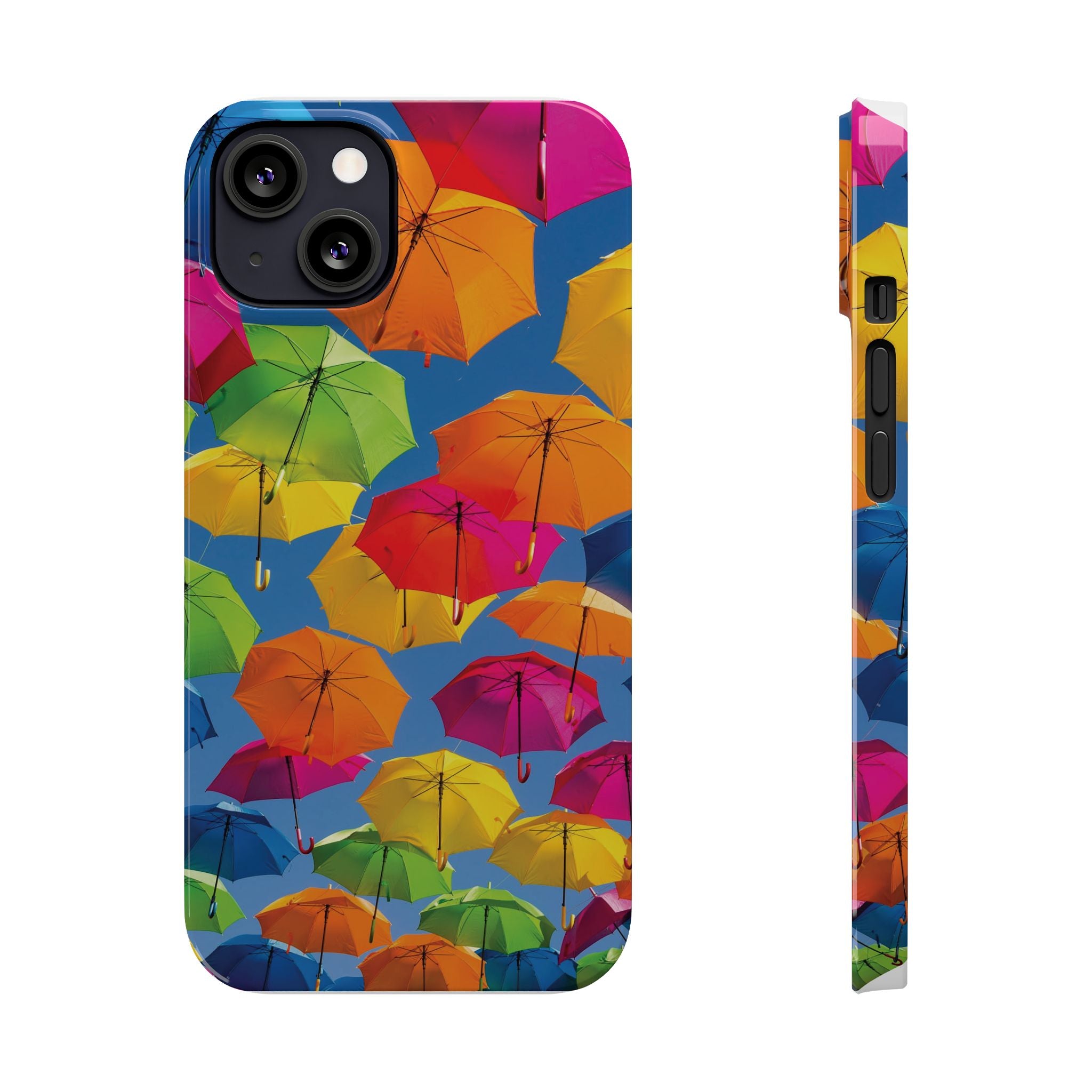 Vibrant Umbrella Phone Case, Colorful Slim Case, Fun Accessory, Gift for Sunshine Lovers, Protection for Your Phone