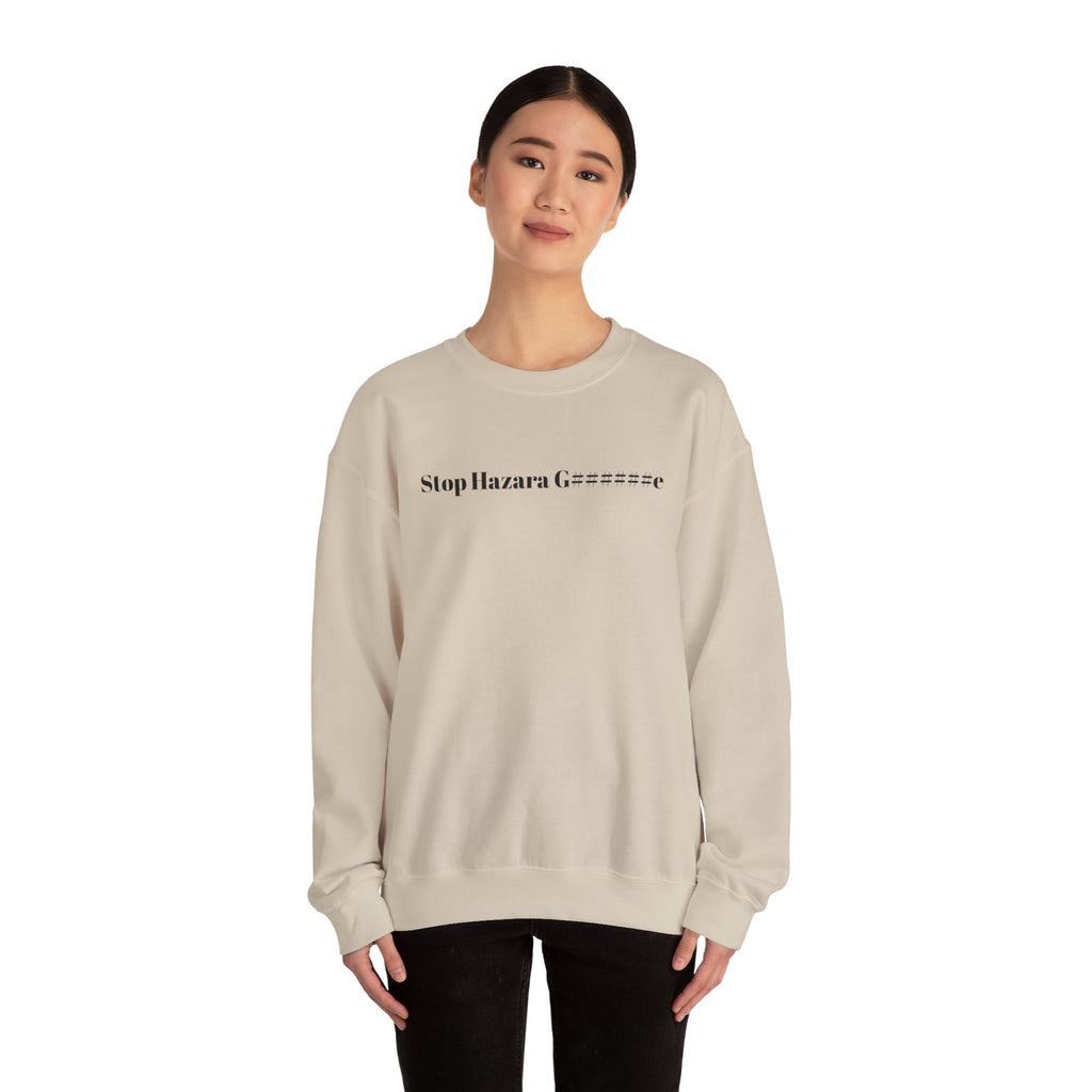 solidarity Unisex Heavy Blend™ Crewneck Sweatshirt - Stop Hazara G..e, Justice Peace Dignity, Casual Wear, Social Justice Apparel, Gift for Activists,