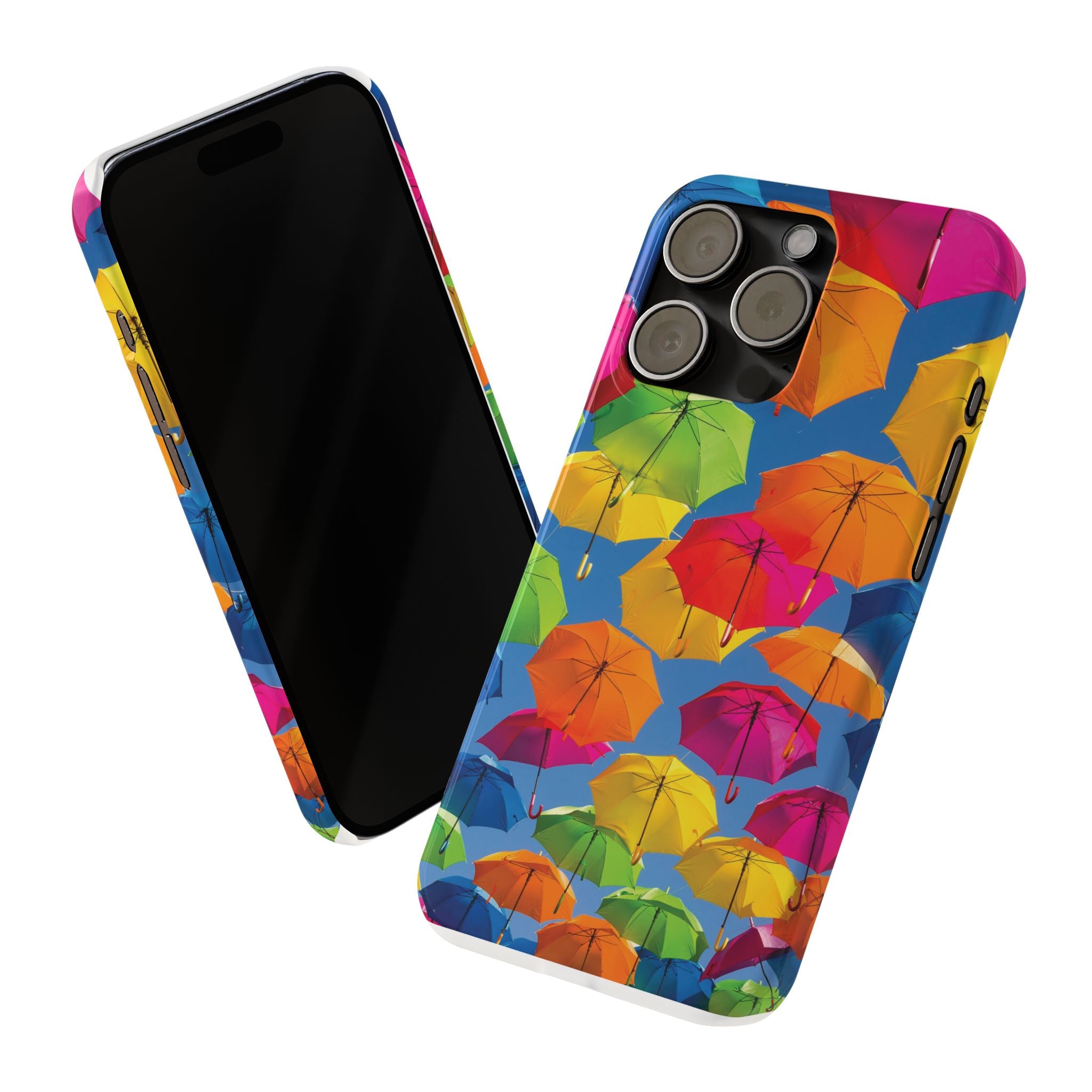Vibrant Umbrella Phone Case, Colorful Slim Case, Fun Accessory, Gift for Sunshine Lovers, Protection for Your Phone