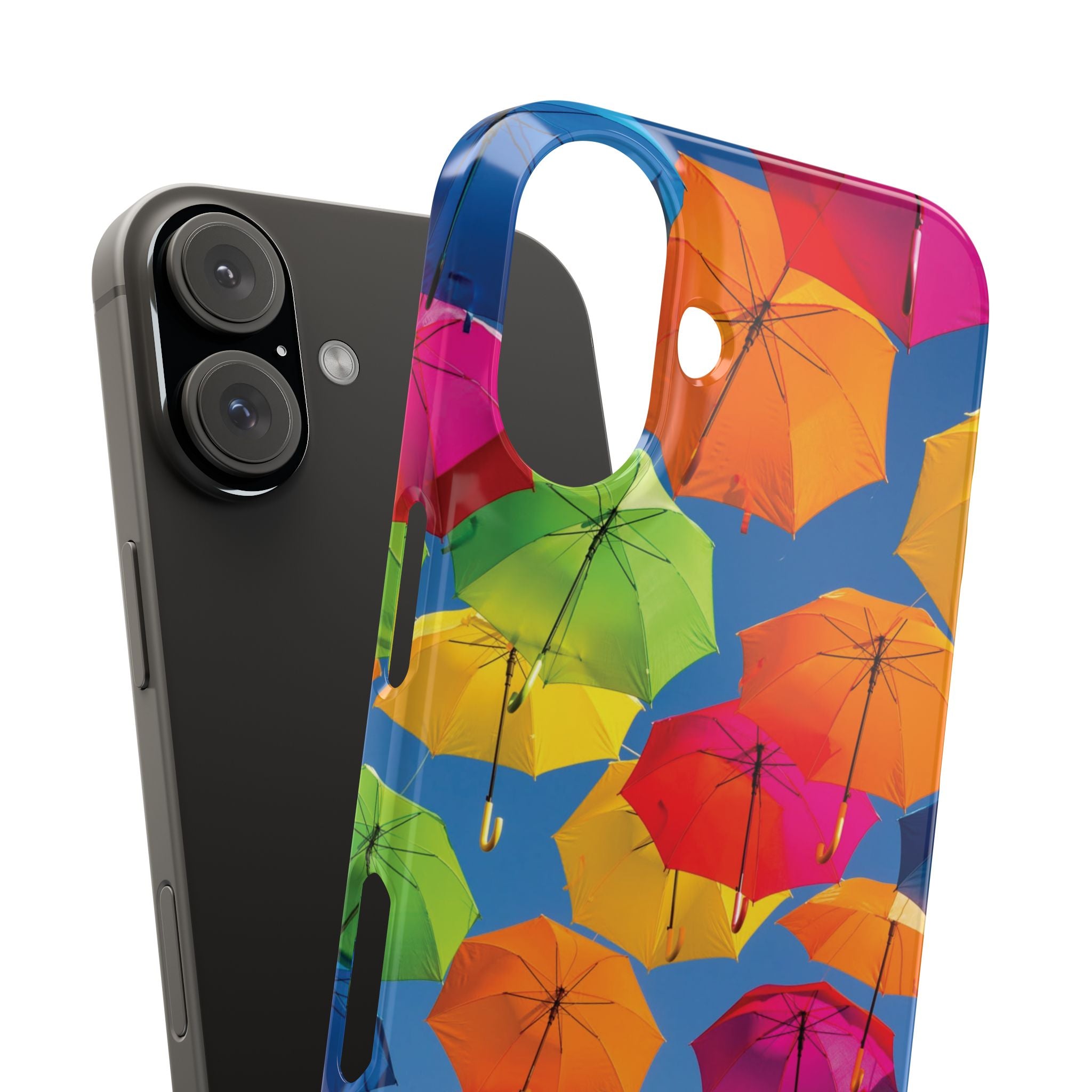 Vibrant Umbrella Phone Case, Colorful Slim Case, Fun Accessory, Gift for Sunshine Lovers, Protection for Your Phone