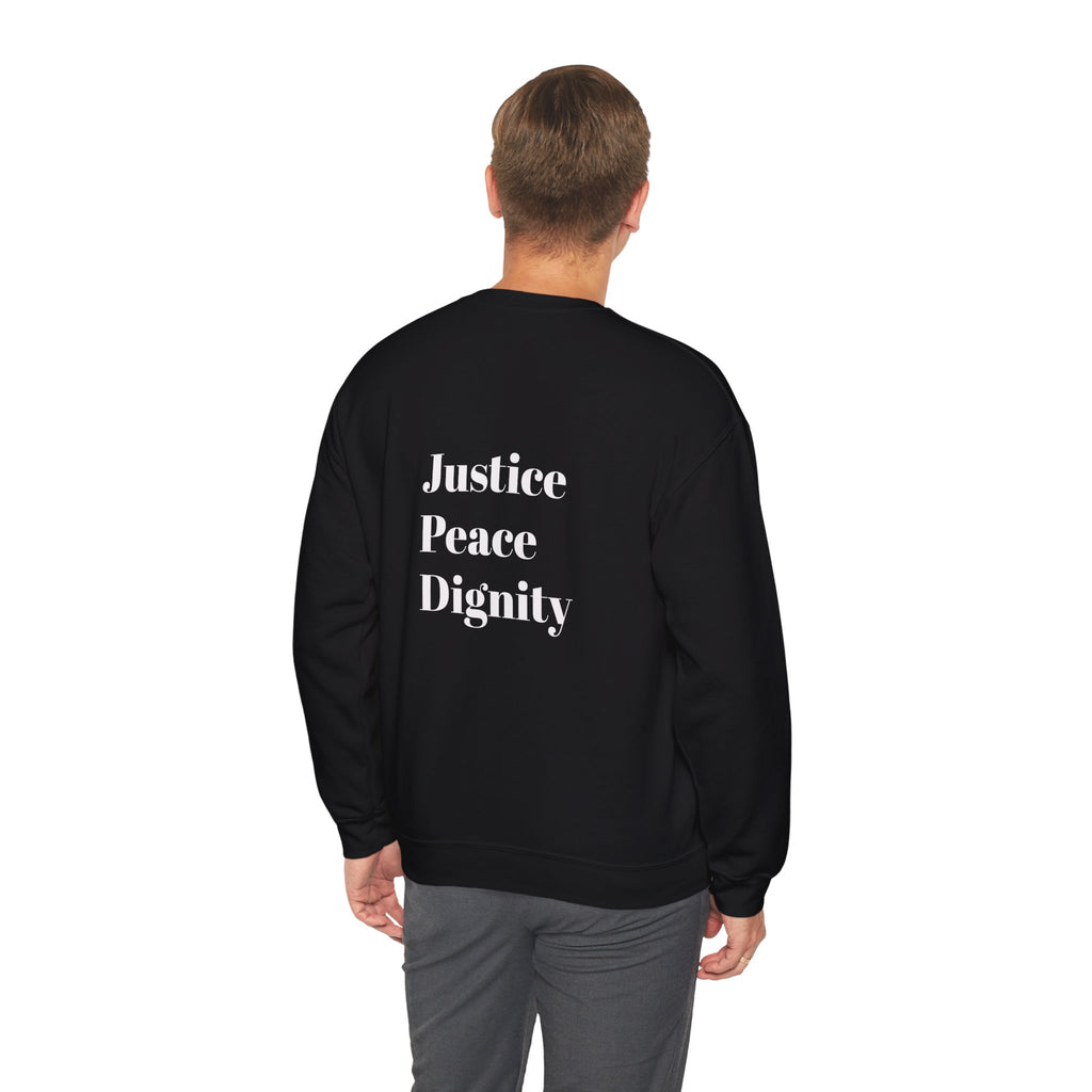 solidarity Unisex Heavy Blend™ Crewneck Sweatshirt - Stop Hazara G..e, Justice Peace Dignity, Casual Wear, Social Justice Apparel, Gift for Activists,