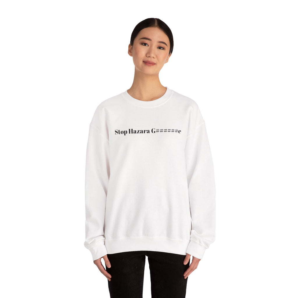 solidarity Unisex Heavy Blend™ Crewneck Sweatshirt - Stop Hazara G..e, Justice Peace Dignity, Casual Wear, Social Justice Apparel, Gift for Activists,