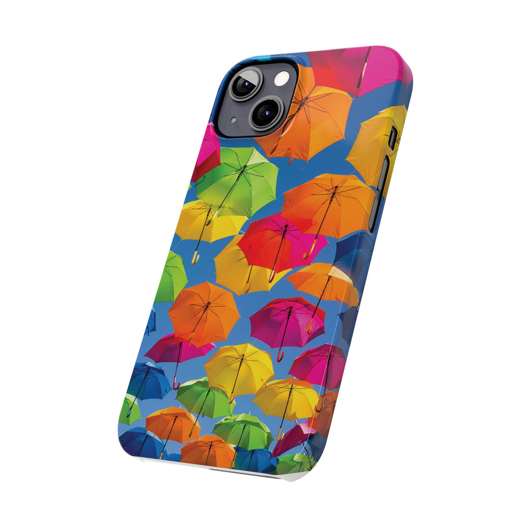 Vibrant Umbrella Phone Case, Colorful Slim Case, Fun Accessory, Gift for Sunshine Lovers, Protection for Your Phone