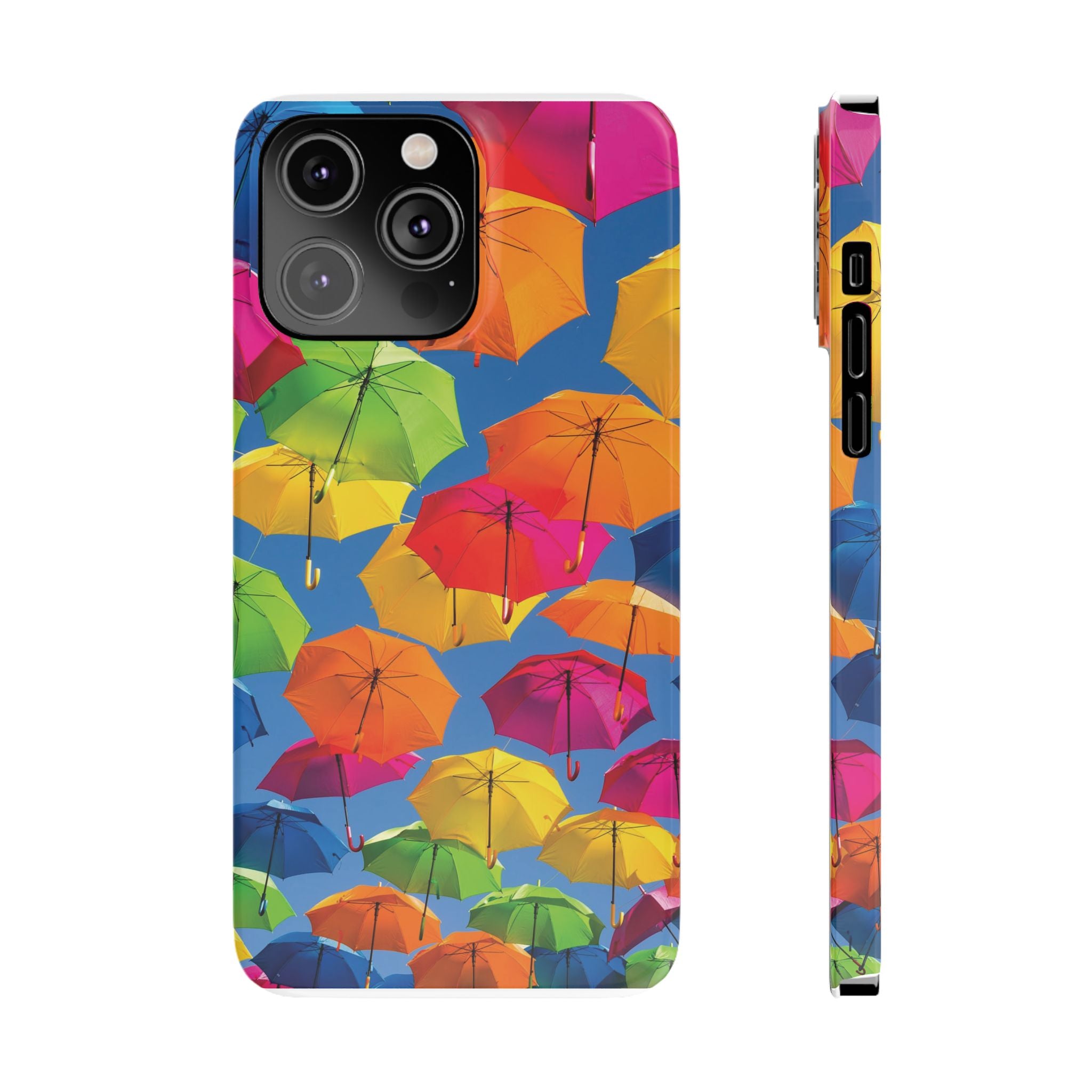 Vibrant Umbrella Phone Case, Colorful Slim Case, Fun Accessory, Gift for Sunshine Lovers, Protection for Your Phone