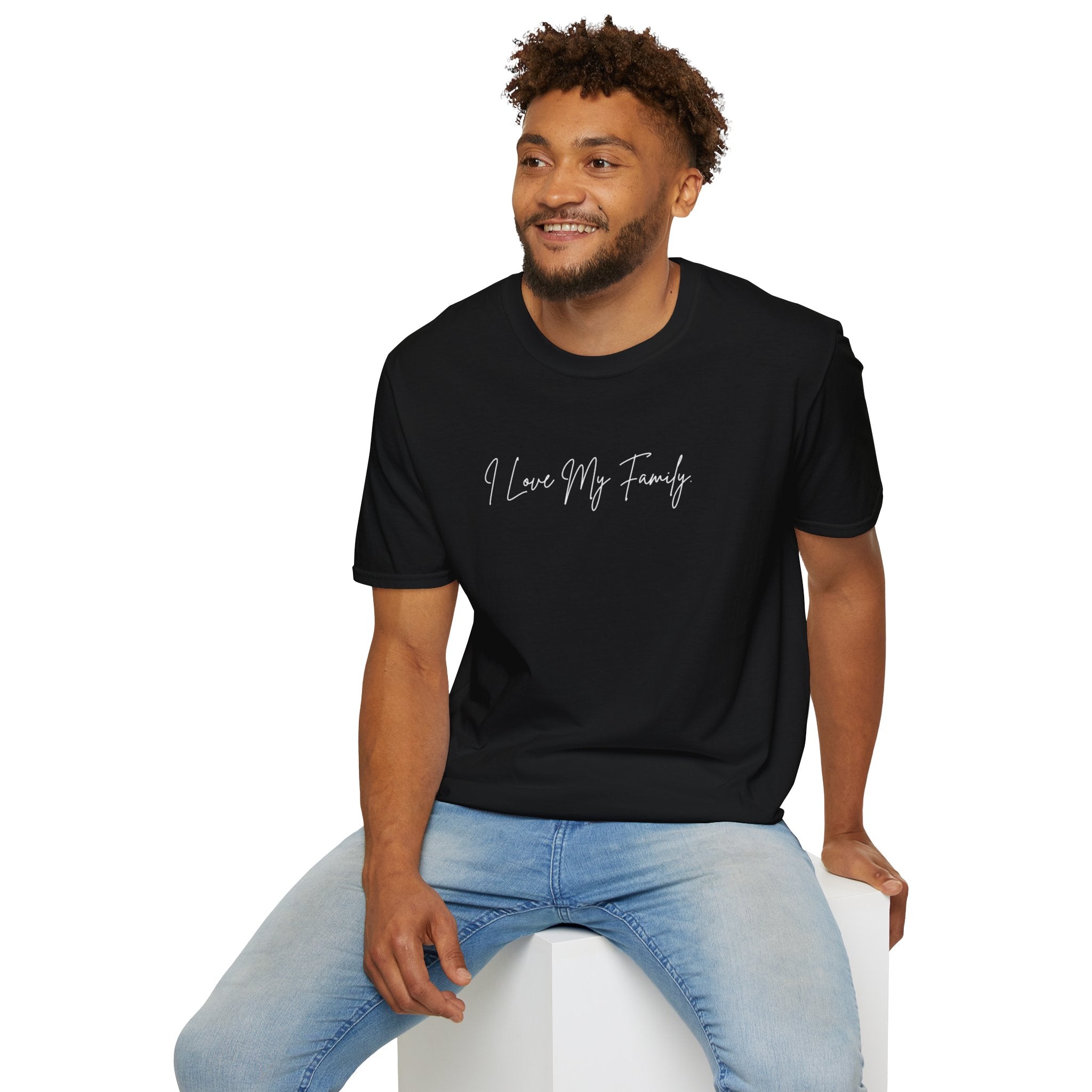 Unisex Softstyle T-Shirt | I Love My Family | Family Reunion, Gift for Mom, Casual Wear, Heartfelt Gift, Comfortable Tee