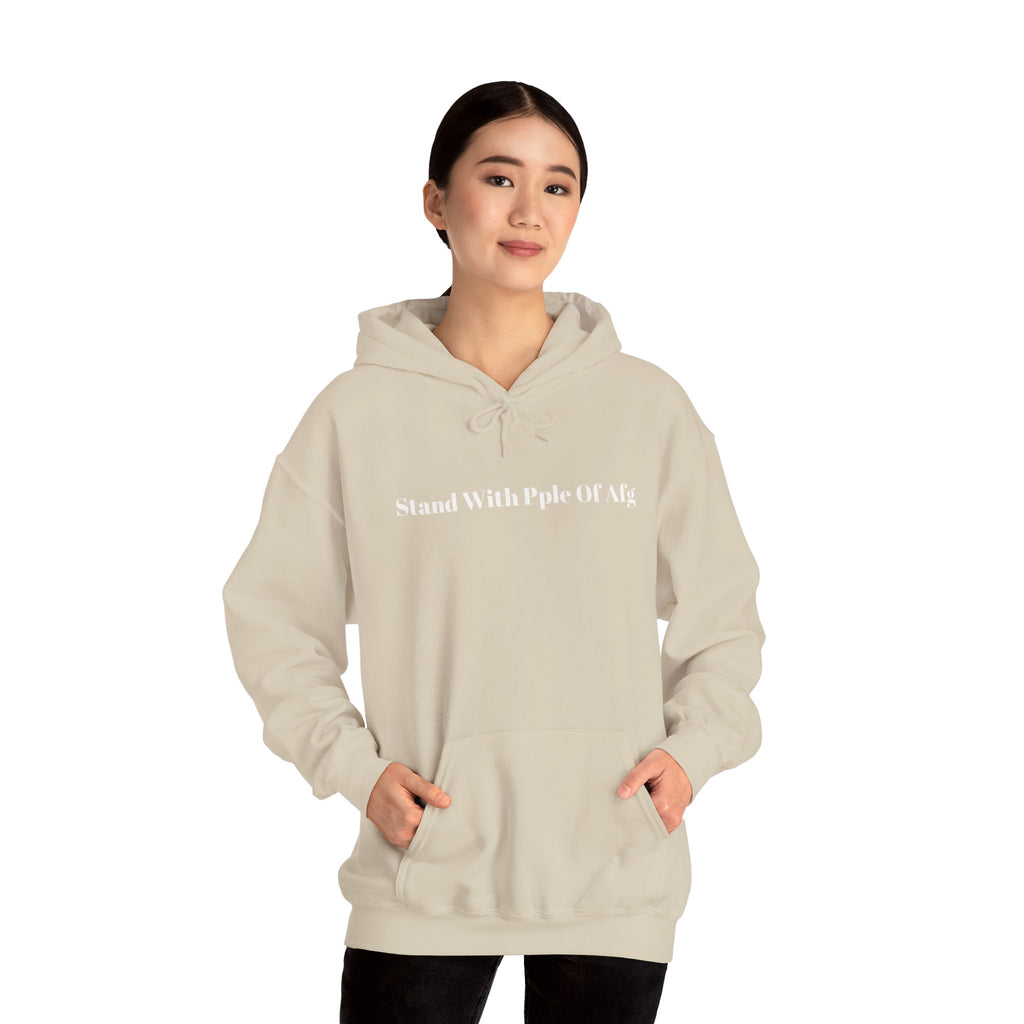 Solidarity Unisex Hooded Sweatshirt - Stand With People Of Af)g, Justice, Peace, Dignity, Activism, eco-friendly Wear, Comfortable hoodie
