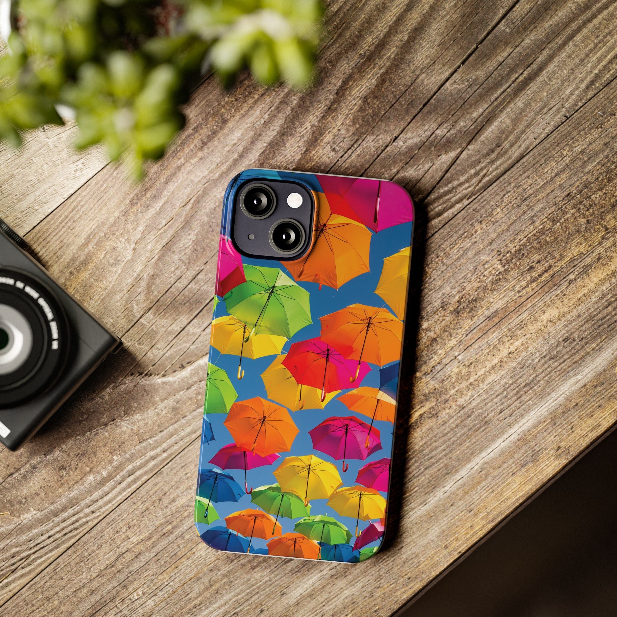 Vibrant Umbrella Phone Case, Colorful Slim Case, Fun Accessory, Gift for Sunshine Lovers, Protection for Your Phone