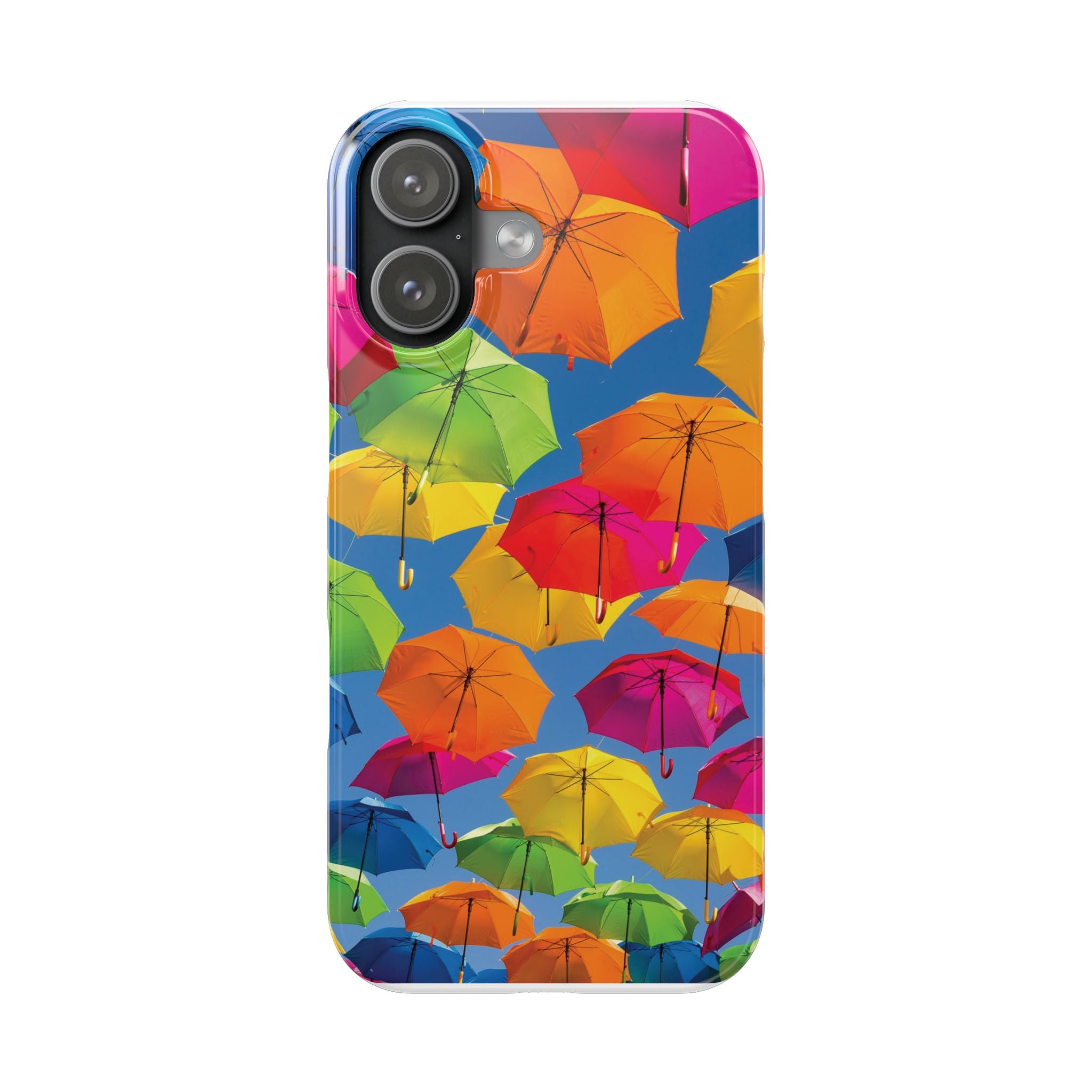 Vibrant Umbrella Phone Case, Colorful Slim Case, Fun Accessory, Gift for Sunshine Lovers, Protection for Your Phone