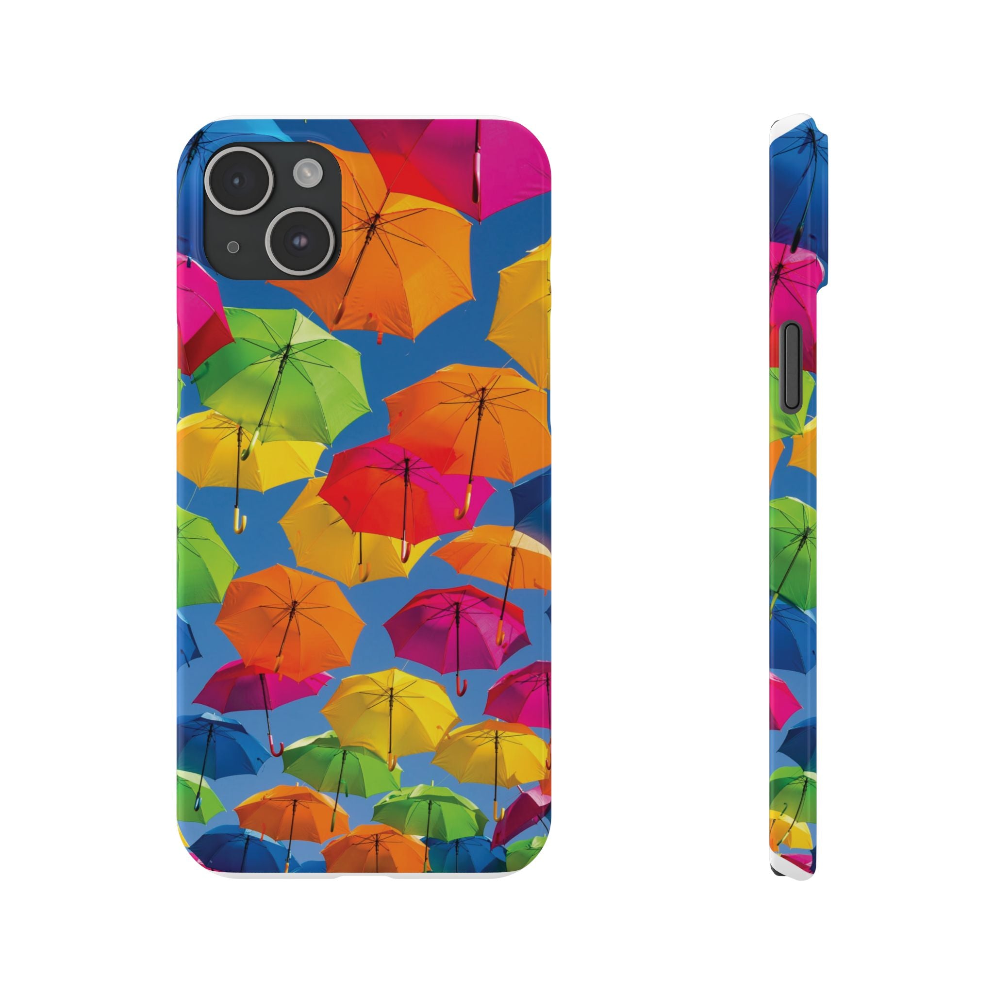 Vibrant Umbrella Phone Case, Colorful Slim Case, Fun Accessory, Gift for Sunshine Lovers, Protection for Your Phone