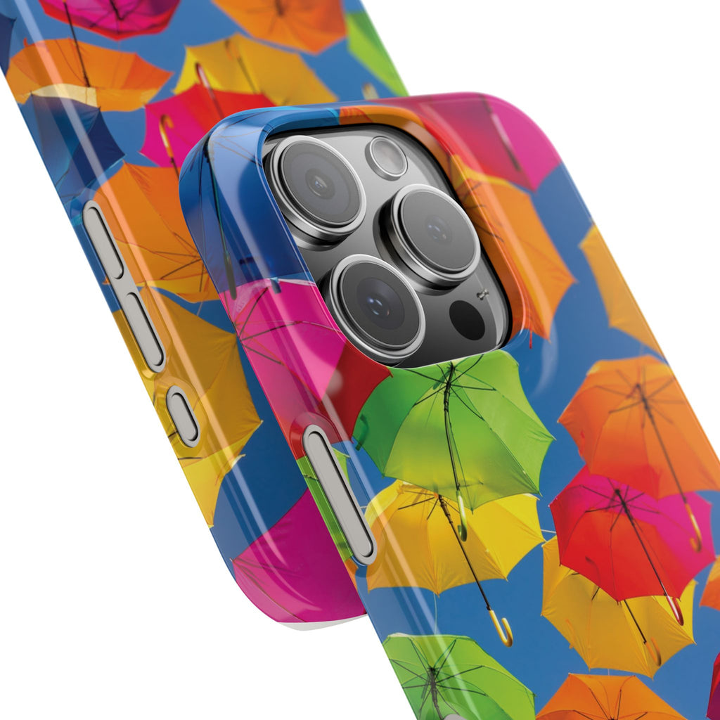 Vibrant Umbrella Phone Case, Colorful Slim Case, Fun Accessory, Gift for Sunshine Lovers, Protection for Your Phone