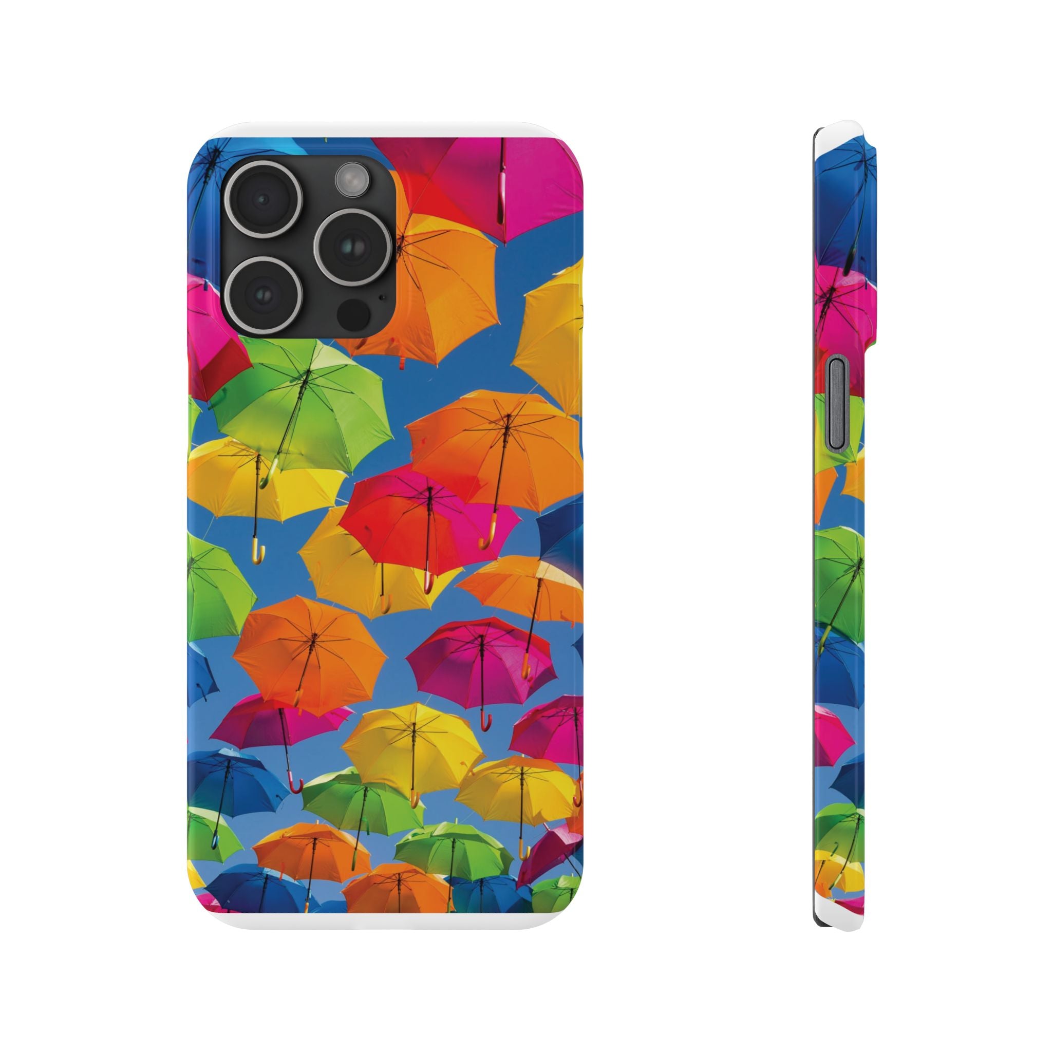 Vibrant Umbrella Phone Case, Colorful Slim Case, Fun Accessory, Gift for Sunshine Lovers, Protection for Your Phone