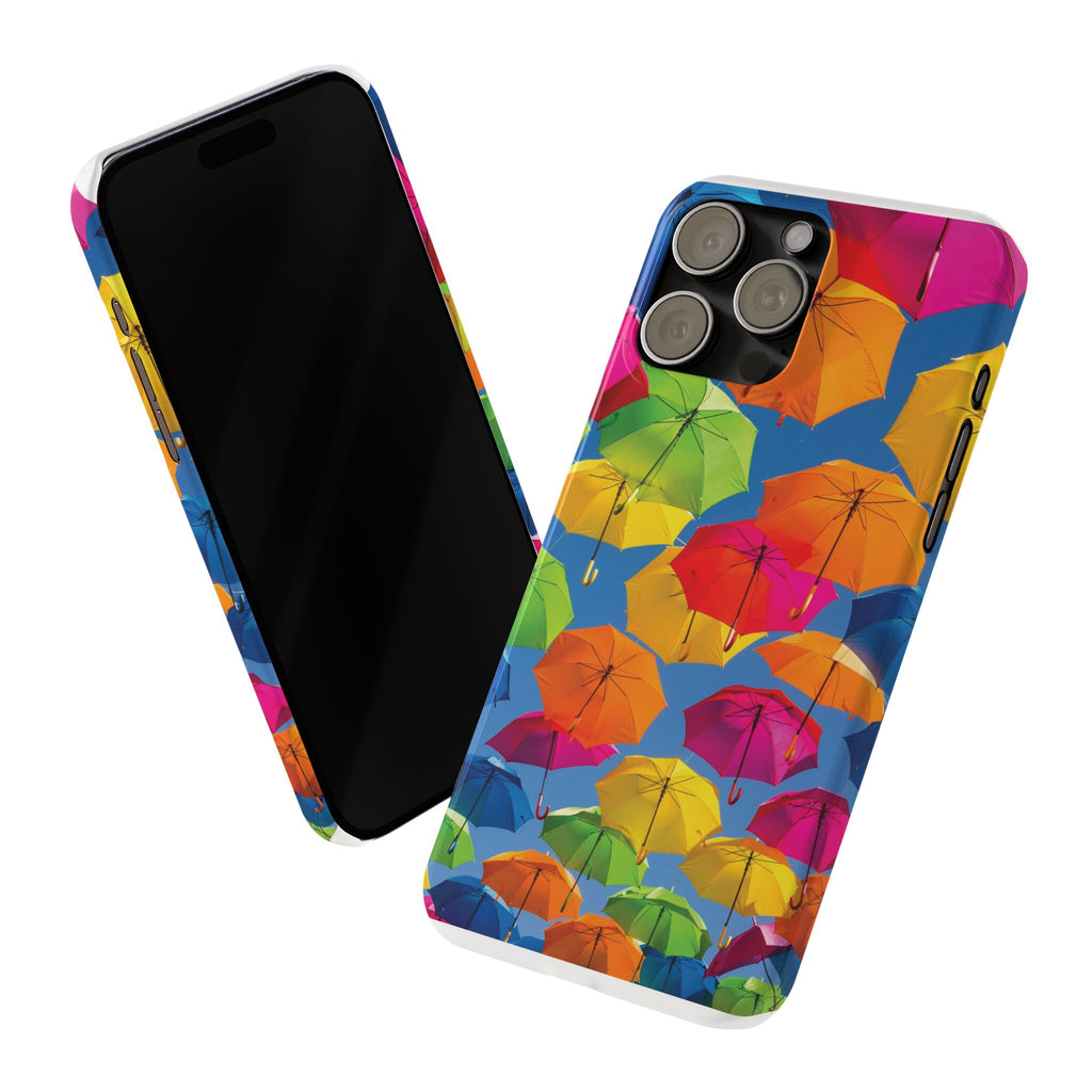 Vibrant Umbrella Phone Case, Colorful Slim Case, Fun Accessory, Gift for Sunshine Lovers, Protection for Your Phone