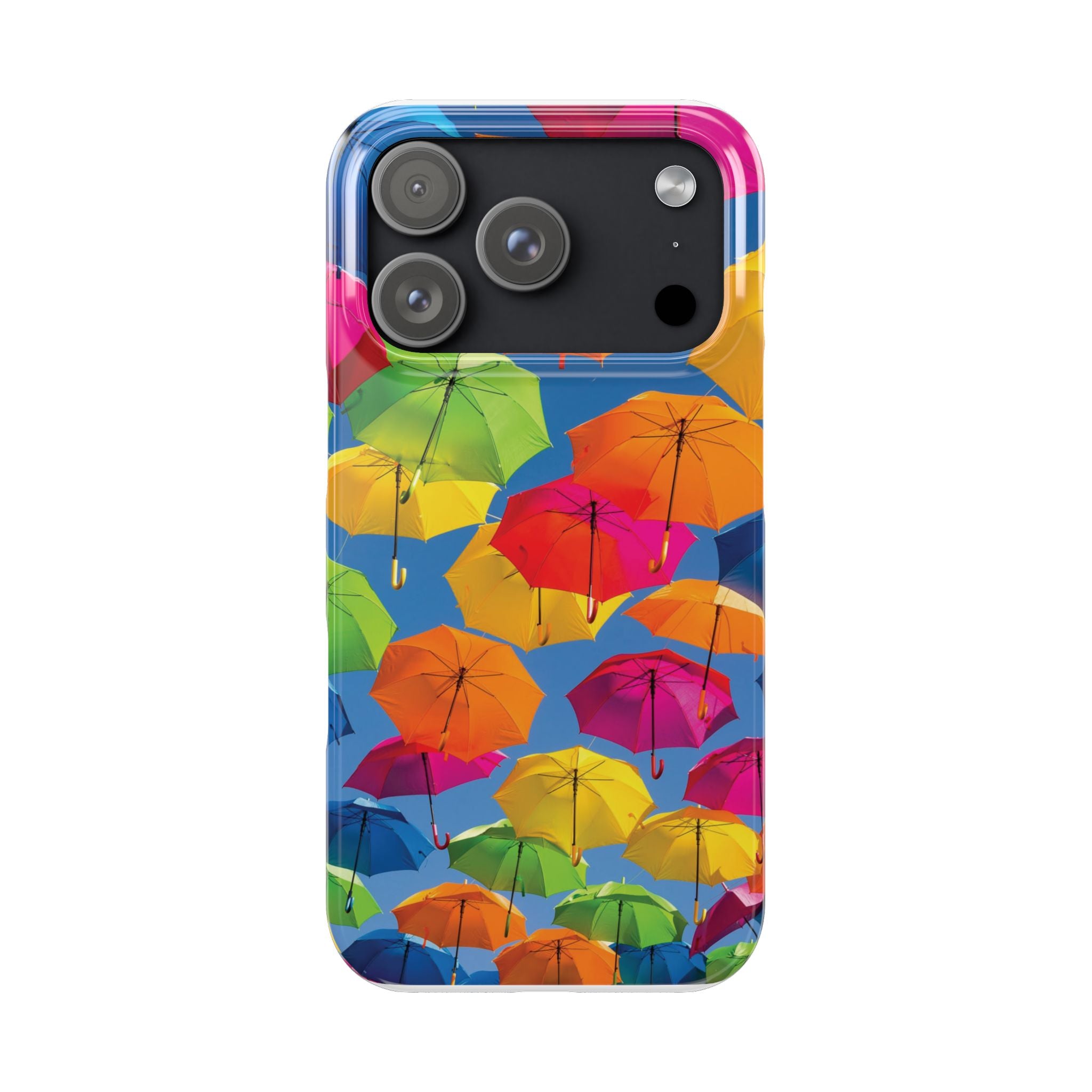 Vibrant Umbrella Phone Case, Colorful Slim Case, Fun Accessory, Gift for Sunshine Lovers, Protection for Your Phone