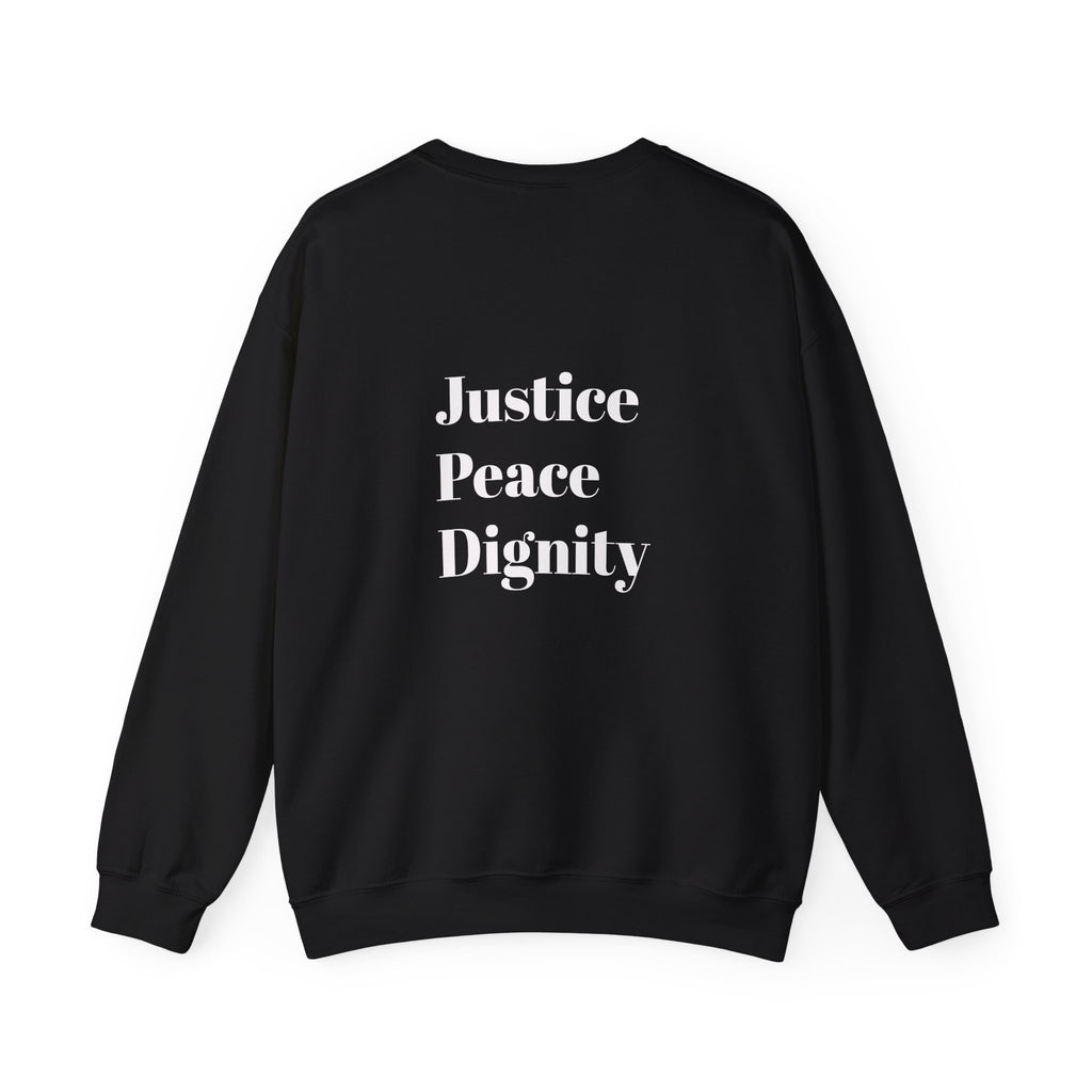 solidarity Unisex Heavy Blend™ Crewneck Sweatshirt - Stop Hazara G..e, Justice Peace Dignity, Casual Wear, Social Justice Apparel, Gift for Activists,
