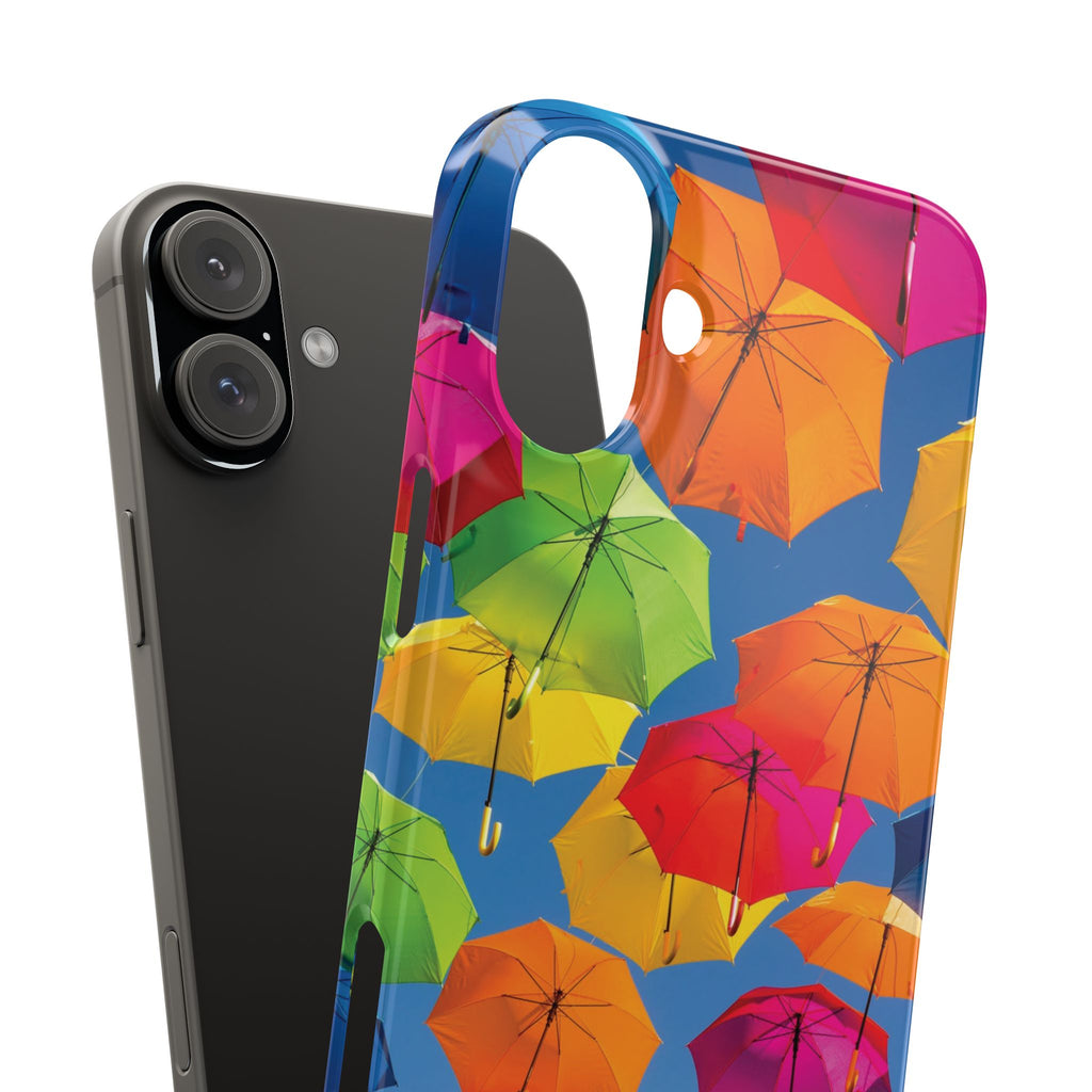 Vibrant Umbrella Phone Case, Colorful Slim Case, Fun Accessory, Gift for Sunshine Lovers, Protection for Your Phone