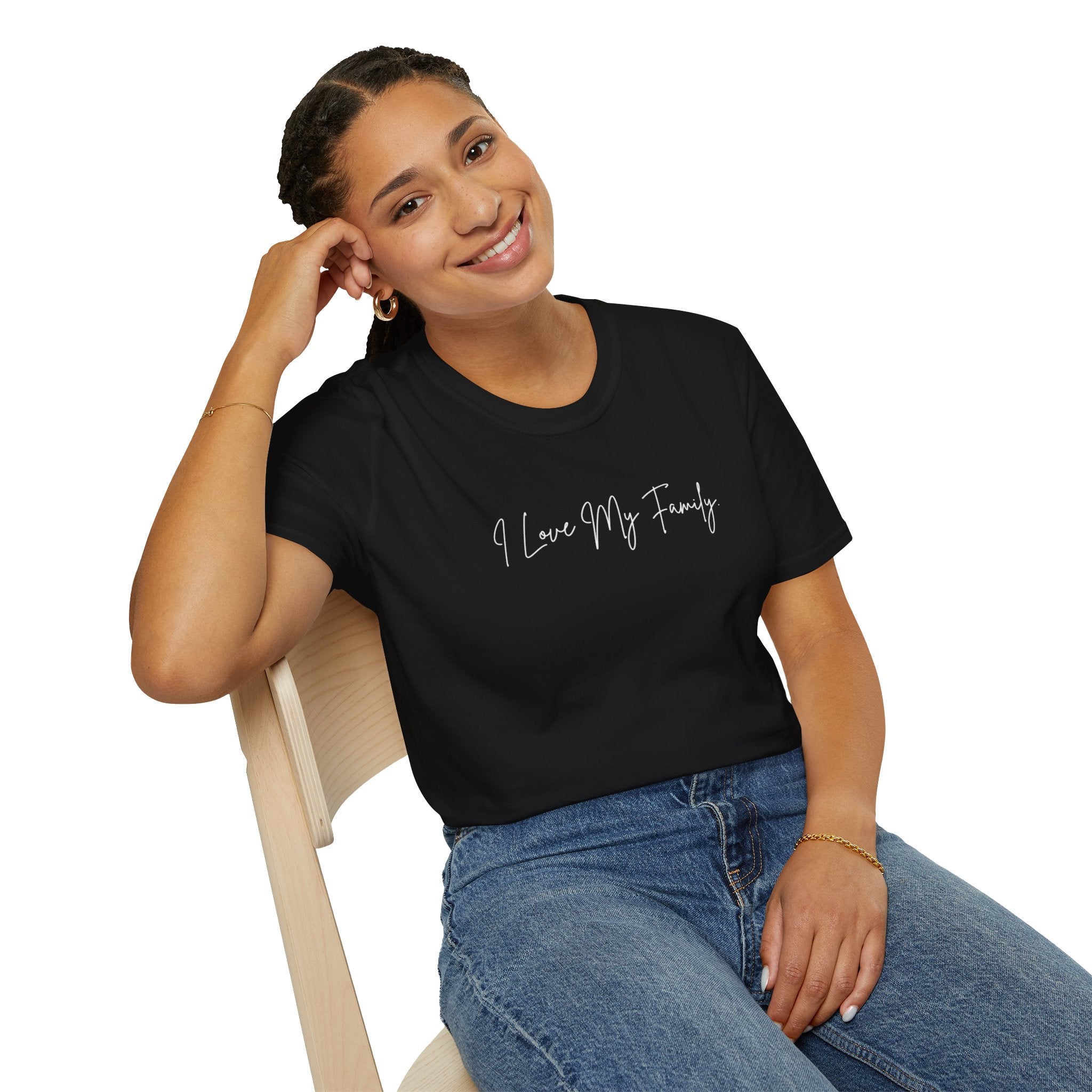 Unisex Softstyle T-Shirt | I Love My Family | Family Reunion, Gift for Mom, Casual Wear, Heartfelt Gift, Comfortable Tee