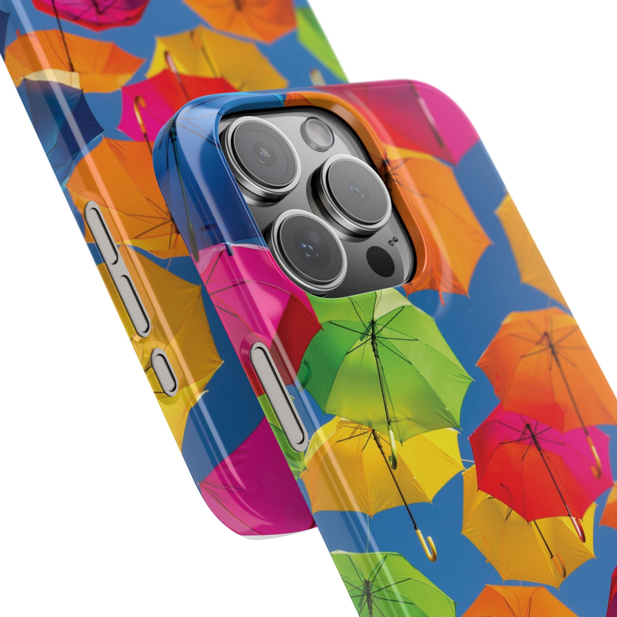 Vibrant Umbrella Phone Case, Colorful Slim Case, Fun Accessory, Gift for Sunshine Lovers, Protection for Your Phone