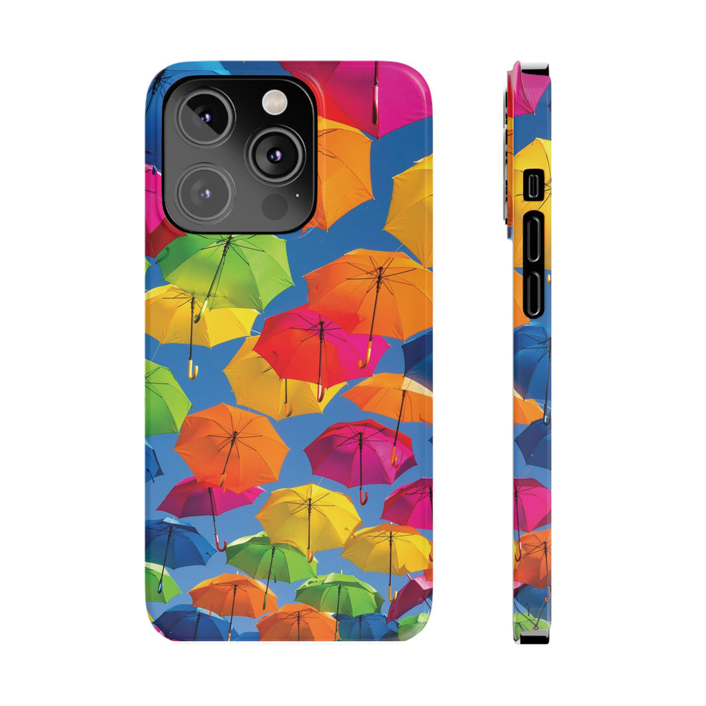 Vibrant Umbrella Phone Case, Colorful Slim Case, Fun Accessory, Gift for Sunshine Lovers, Protection for Your Phone